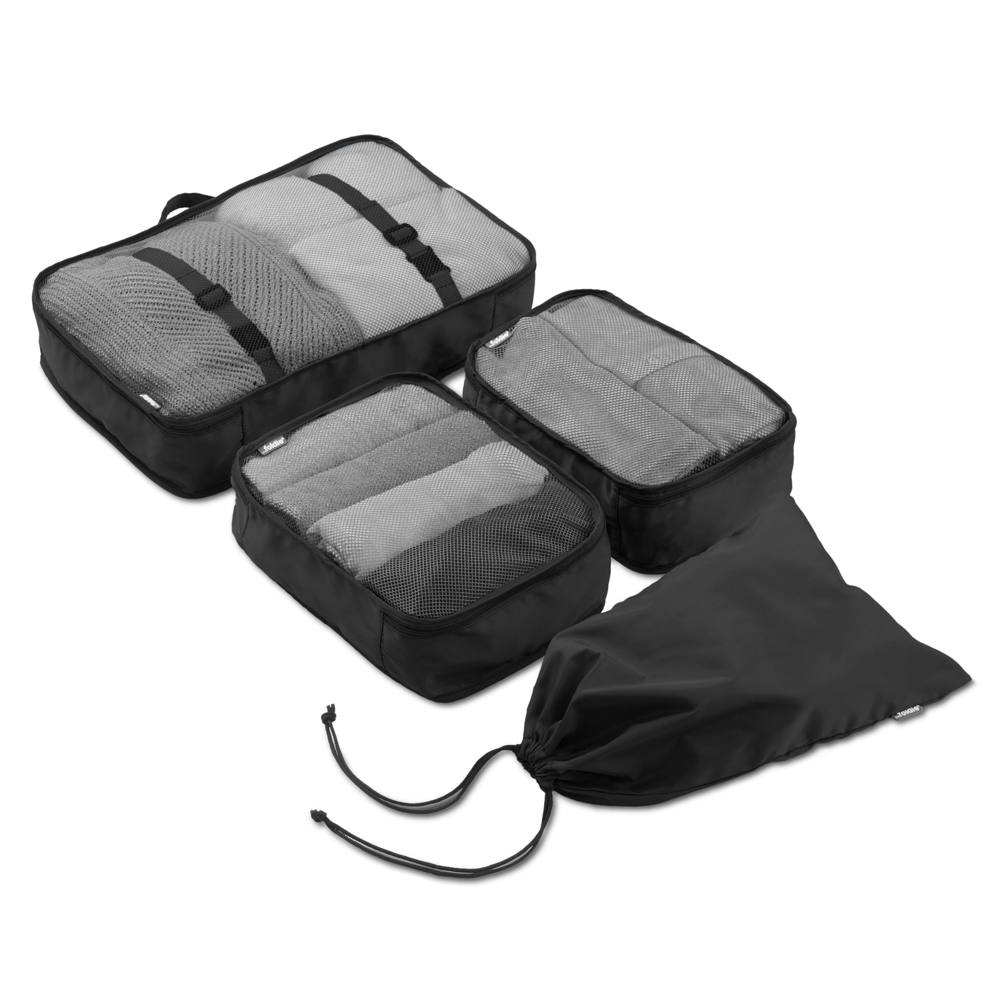 The Foldie® packing cube set Black